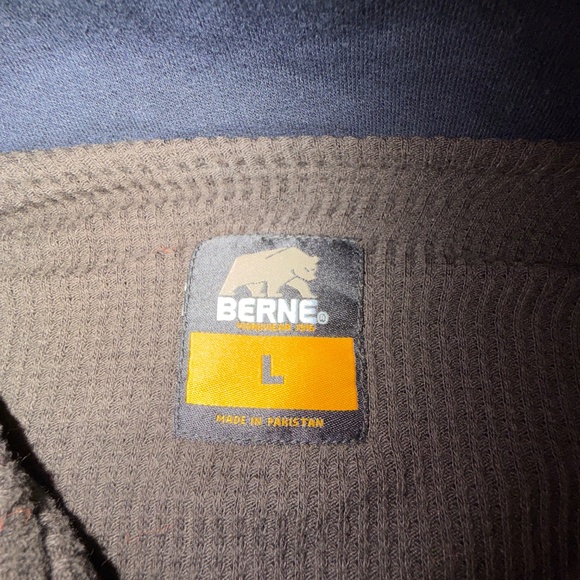 BERNE Men's Workwear Navy Pullover 1/4 Zip Sweat shirt, Size Large - Picture 6 of 16